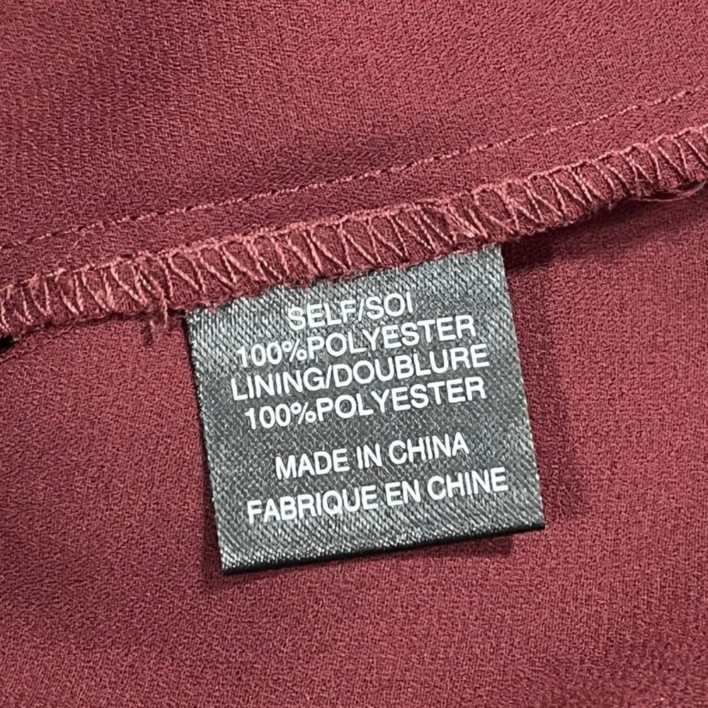 Wayf Burgundy Embroidered Flair Sleeved Dress sz S - Picture 4 of 13
